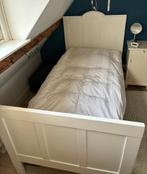 Massief houten wit eenpersoons bed (antiek) incl. matras, Ophalen, 90 cm, Eenpersoons, Wit