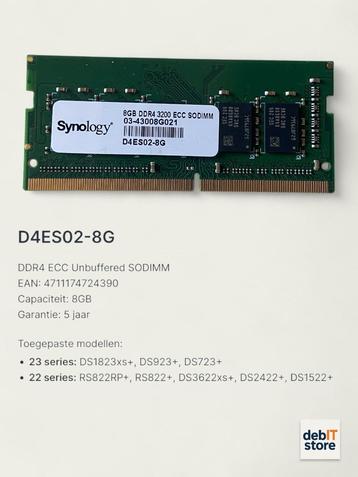 Synology 8gb DDR4 *D4ESO2-8G* origineel (DS923+, DS723+) beschikbaar voor biedingen