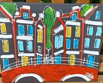 Stadsgezicht Amsterdam  40 x 50  canvas met certificaat beschikbaar voor biedingen