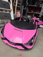 Roze Elektrische Kinderauto Lamborghini Sian, Ophalen of Verzenden, Zo goed als nieuw