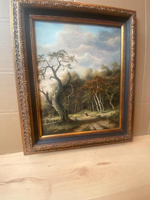 Prachtig oud landschap schilderij. Teunis Ooms, Antiek en Kunst, Kunst | Schilderijen | Klassiek, Ophalen of Verzenden