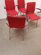 4 gispen stoelen, Huis en Inrichting, Stoelen, Ophalen, Rood, Stof