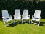 Hartman witte tuinstoelen 4 stuks, Ophalen, Zo goed als nieuw, Kunststof, Verstelbaar