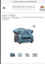Showmodellen Originele springvale chesterfield fauteuils 2 x, Leer, Ophalen of Verzenden, 75 tot 100 cm, Zo goed als nieuw
