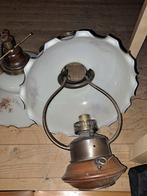 Twee complete hanglampen in goede staat, Gebruikt, Glas, Onbekend, Ophalen of Verzenden