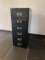 Zwarte metalen ladekast, Huis en Inrichting, Kasten | Roldeurkasten en Archiefkasten, Ophalen, Minder dan 50 cm, Gebruikt, 100 tot 150 cm