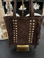 Tas met Studs en Franjes | Donkerbruin, Ophalen of Verzenden, Nieuw, Bruin, Schoudertasje