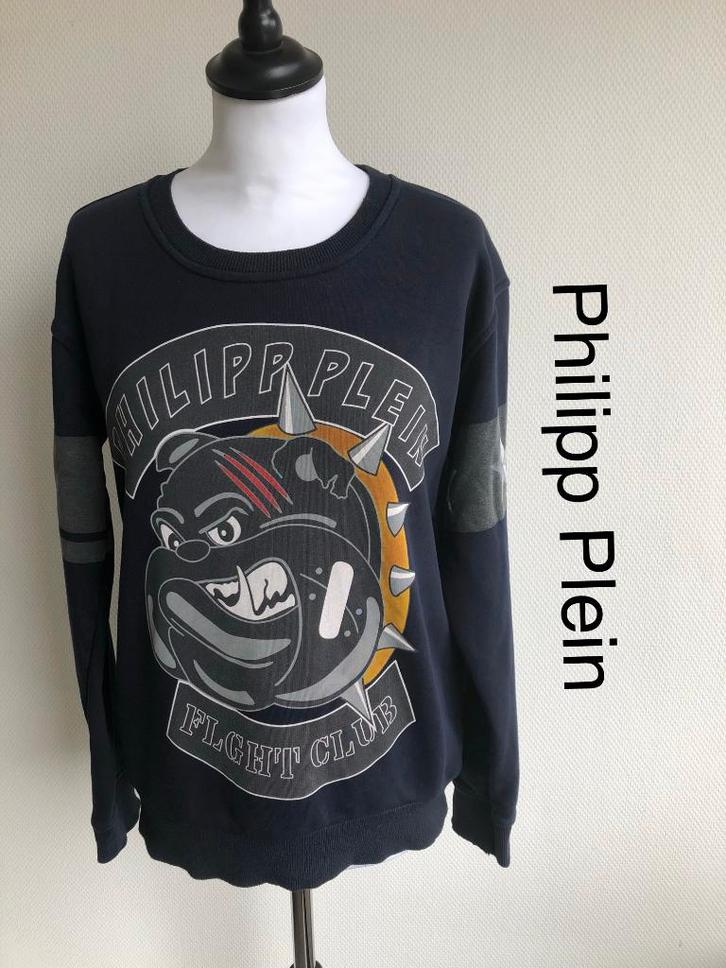 Philipp Plein Trui 100% katoen (mt: M) 5,5/3680, Kleding | Heren, Truien en Vesten, Zo goed als nieuw, Maat 52/54 (L), Blauw, Ophalen of Verzenden