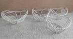 Metalen schal fruit mand set 1 groot 3 x klein Wit design, Huis en Inrichting, Ophalen of Verzenden, Zo goed als nieuw
