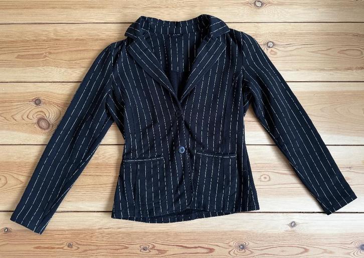 LOES Blazer - Zwart Wit Gestreept - Medium / maat 38, Kleding | Dames, Jasjes, Kostuums en Pakken, Zo goed als nieuw, Jasje, Maat 38/40 (M)