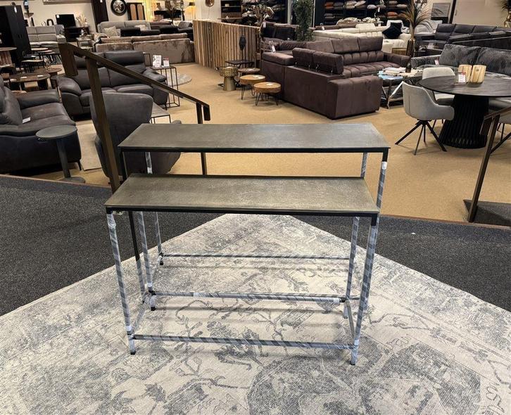 Sidetable 2-delig €149,- Brons Direct/Leverbaar E-2146, Huis en Inrichting, Tafels | Sidetables, Nieuw, 25 tot 50 cm, 50 tot 100 cm