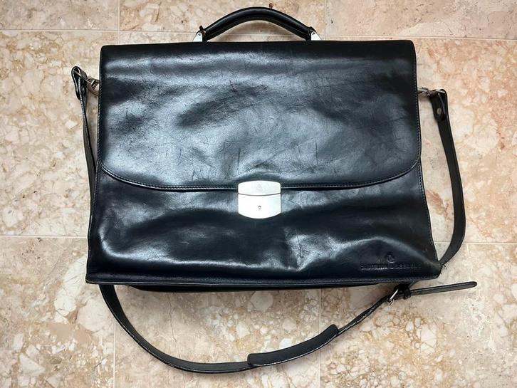 Leren tas, Computers en Software, Laptoptassen, Gebruikt, Aktetas, 15 inch, Ophalen of Verzenden