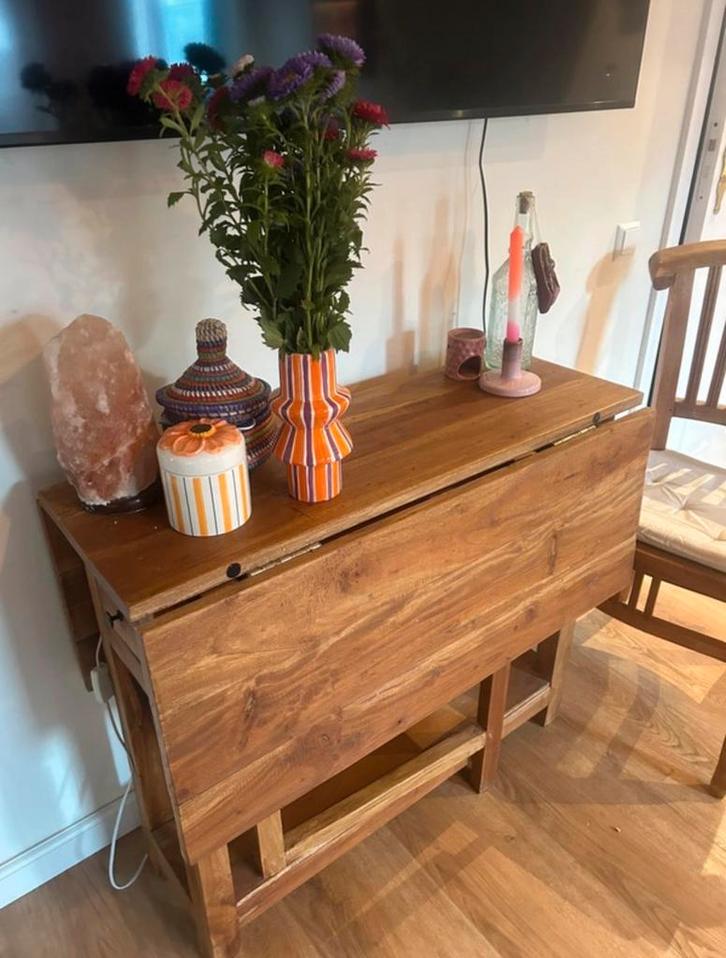 Houten klaptafel, Antiek en Kunst, Antiek | Meubels | Tafels, Ophalen of Verzenden