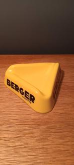 "Berger", Franse herkomst, geel glazen reclame opdruk, asbak, Antiek en Kunst, Ophalen of Verzenden
