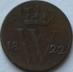 Halve cent 1822U, Postzegels en Munten, Munten | Nederland, Ophalen of Verzenden, Koning Willem I, Overige waardes, Losse munt
