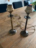 2 lampenvoeten messing, Huis en Inrichting, Lampen | Tafellampen, Minder dan 50 cm, Gebruikt, Ophalen