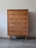 Vintage Deense ladekast in eiken door Ejsing, tallboy!, Ophalen, 5 laden of meer, 100 tot 150 cm, 50 tot 100 cm