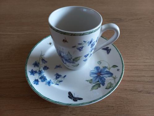 Set mok + gebaksbord, maandenservies, juli, samen €4,-, Verzamelen, Porselein, Kristal en Bestek, Gebruikt, Ophalen of Verzenden