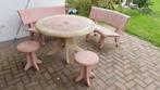 Stenen tafelset voor buiten, Tuin en Terras, Ophalen, Gebruikt, Rechthoekig, Overige materialen