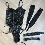 Leren sexy Lingerie Set, Kleding | Dames, Ophalen of Verzenden, Zwart, Setje