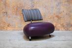 ZGANieuw paarse leren Leolux Pallone design fauteuil, Huis en Inrichting, Ophalen, Metaal, Leolux, Leolux