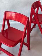 Jaren 80 klapstoelen 2x vintage folding chairs rood prijs ps, Huis en Inrichting, Stoelen, Ophalen, Kunststof, Gebruikt, Twee