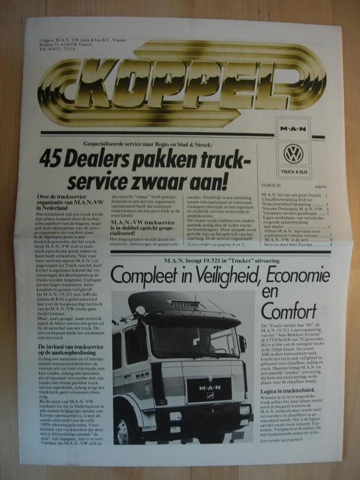 MAN Diesel / Volkswagen Krant Magazine 1981 VW, Boeken, Auto's | Folders en Tijdschriften, Zo goed als nieuw, Volkswagen, Ophalen