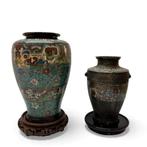 Twee Japanse champlevé vazen, Ophalen of Verzenden