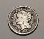 USA drie Cents 1865 klein draaggaatje., Ophalen of Verzenden, Noord-Amerika