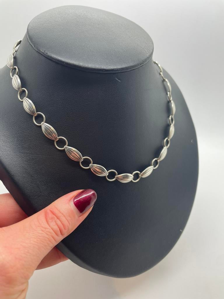 B925 Prachtige zilveren ketting Scandinavisch, Ophalen of Verzenden, Zilver, Ketting
