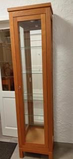 Mooie Houten Vitrinekast met Glas, Huis en Inrichting, Kasten | Vitrinekasten, Ophalen, Eikenhout, 50 tot 100 cm, Modern