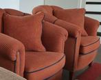 2 Clubfauteuils Terracotta Ribfluweel - Zo Goed Als Nieuw, Huis en Inrichting, Ophalen, Nieuw, 75 tot 100 cm, 75 tot 100 cm
