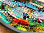 Grote zware mozaiek schaal ongebruikt met glas mozaiek, Ophalen, Schaal, Ovaal, Glas
