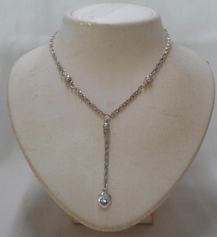 Zilveren ketting met hanger nr.1087, Sieraden, Tassen en Uiterlijk, Kettingen, Zo goed als nieuw, Zilver, Zilver, Met hanger, Verzenden