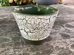 Mooie Oude Vintage Bloempot Groen Wit, Tuin en Terras, Ophalen, Gebruikt, Rond, Binnen