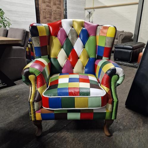 Chesterfield Lord Fauteuil – Kameleon, Leer, Huis en Inrichting, Fauteuils, Nieuw, Leer, 50 tot 75 cm, 75 tot 100 cm, Ophalen