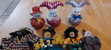 Porseleinen Harlekijn, clown, Pierrot poppen verzameling 