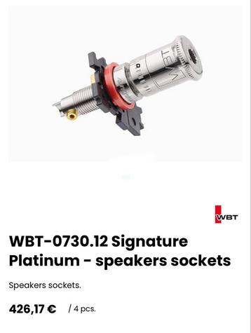 WBT luidspreker binding posts 4 stuks als nieuw beschikbaar voor biedingen