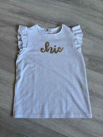 Prachtig wit t-shirt met ruches, WE Fashion, maat 158 / 164 beschikbaar voor biedingen