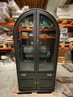 Ovale vitrinekast, zwart met gouden details, Ophalen, 50 tot 100 cm, Zo goed als nieuw, 150 tot 200 cm