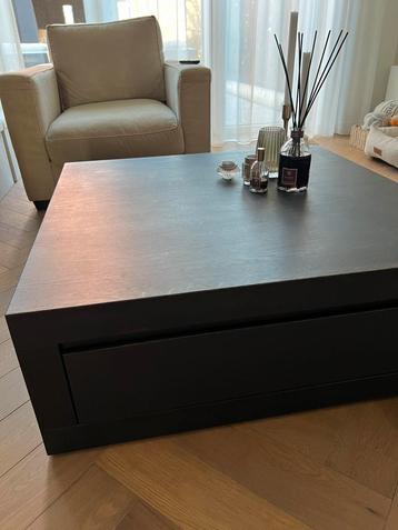 Black smoked (zwarte) salontafel goossens met 2 lades beschikbaar voor biedingen