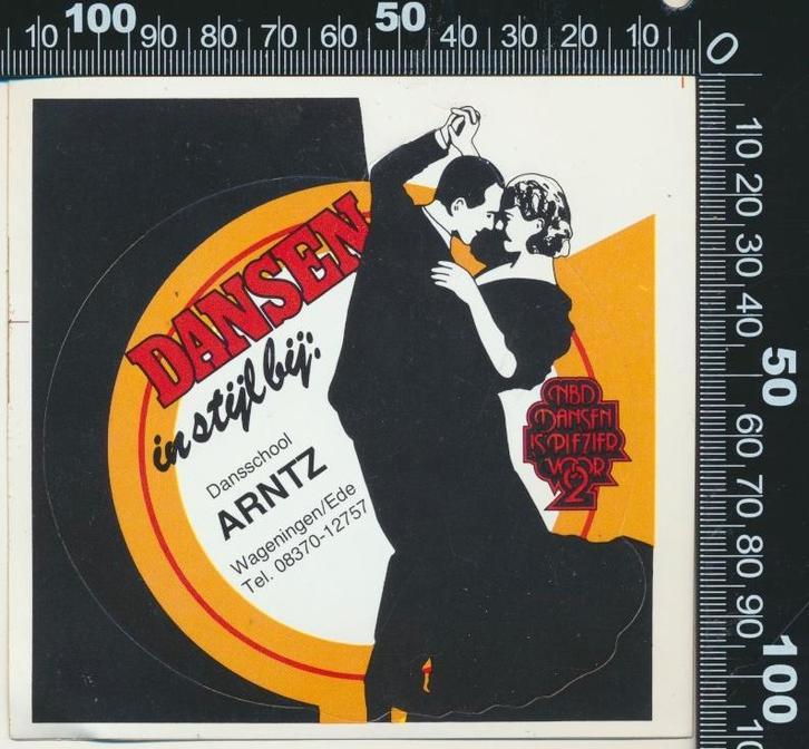 Sticker: Dansschool Arntz - Wageningen - Ede, Verzamelen, Stickers, Zo goed als nieuw, Bedrijf of Vereniging, Ophalen of Verzenden