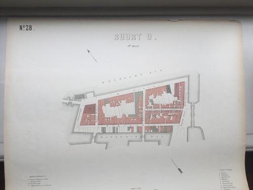 AMSTERDAM, Nieuwmarkt, Rapenburg, e.o., 1876., Antiek en Kunst, Kunst | Etsen en Gravures, Verzenden