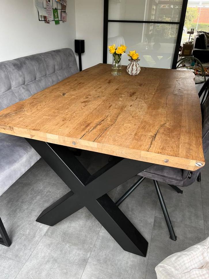 Eettafel, Huis en Inrichting, Tafels | Eettafels, Zo goed als nieuw, 50 tot 100 cm, 200 cm of meer, Vier personen, Rechthoekig
