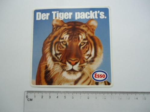 sticker oud Esso oil tijger der packt es auto motor oldtimer, Verzamelen, Stickers, Zo goed als nieuw, Bedrijf of Vereniging, Verzenden