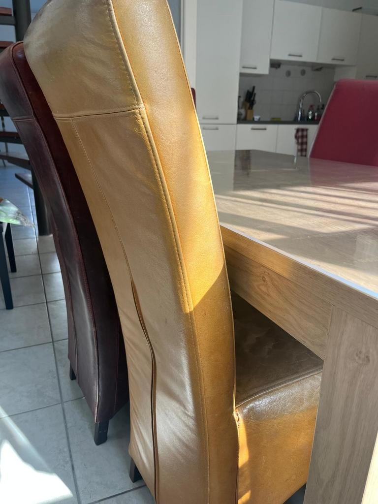 Eettafel met 6 stoelen, Ophalen of Verzenden, Zo goed als nieuw, Rechthoekig, 50 tot 100 cm