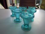 6 Vintage IJscoupes Aqua Turquoise jaren 70, Ophalen of Verzenden, Gebruikt, Overige stijlen