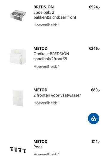 IKEA Bredsjön dubbele Spoelbak - RVS +  lade onderkast NIEUW - afbeelding 6