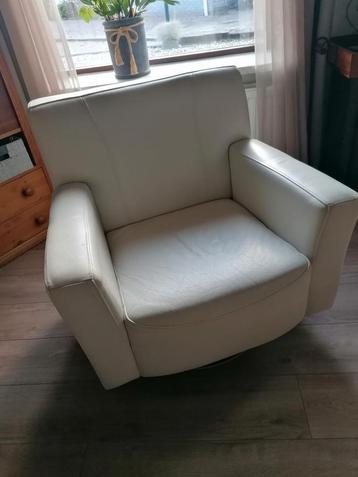Leren draaistoel creme/beige beschikbaar voor biedingen