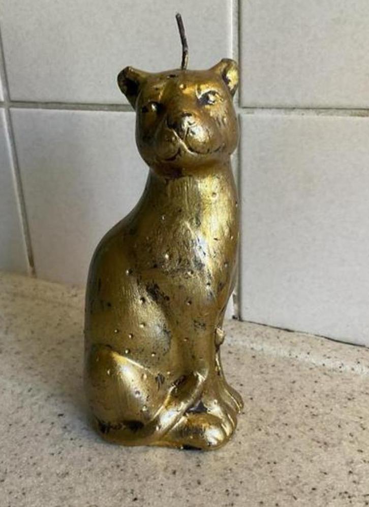 Poema Kaars - Gouden Panter, Huis en Inrichting, Woonaccessoires | Kandelaars en Kaarsen, Zo goed als nieuw, Kaars, Minder dan 25 cm